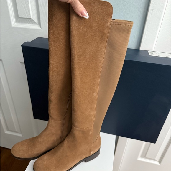 Brand New in Box Cole Haan Women’s Size 7.5 Suede Tan Knee-High Riding Boots - Picture 1 of 6